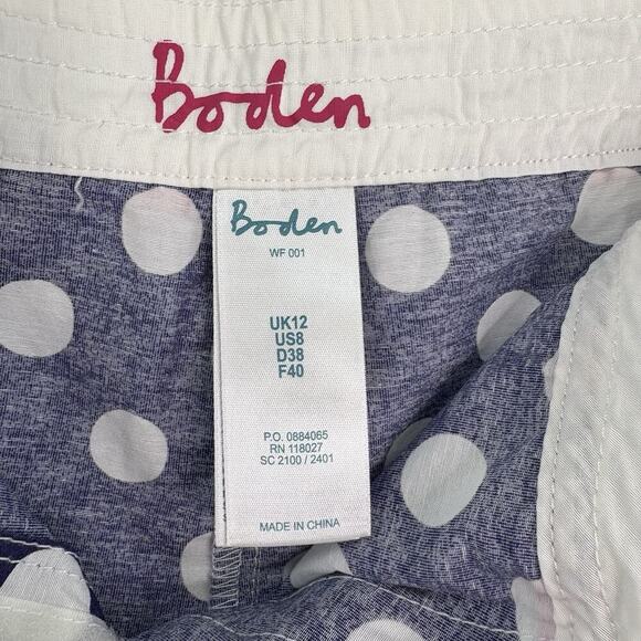 Boden Women’s Size US 8 Navy Blue W/ White Polka Dot Beach Board Swim Shorts - Picture 4 of 5
